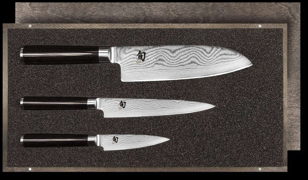 Set de Couteaux Japonais Kai DMS-310 ( DMS310 ) Shun Classic DM-0700 + DM-0701 + DM-0702 Damas -