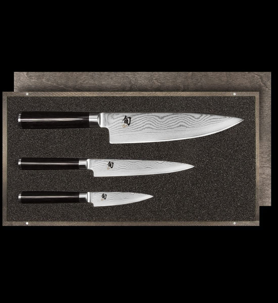 Set de Couteaux Japonais Kai DMS-300 ( DMS300 ) Shun Classic DM-0700 + DM-0701 + DM-0706 Damas -