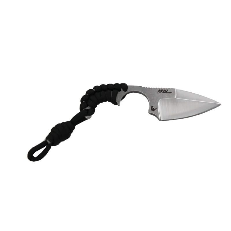 Wildsteer KR0113 Krill Neck Knife Lame pleine brossée Noir -