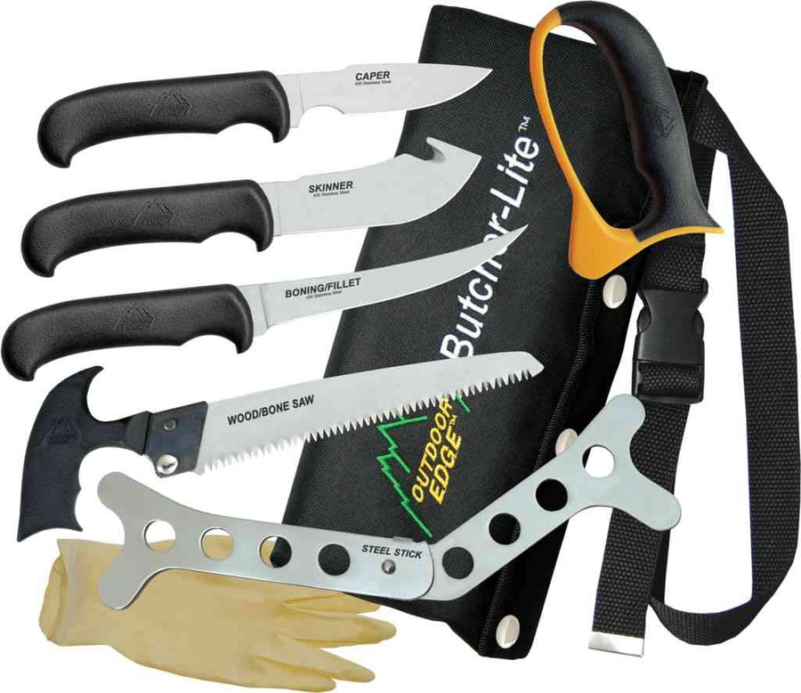 Outdoor Edge BL1 Set de boucher 8 pcs avec sac roll -