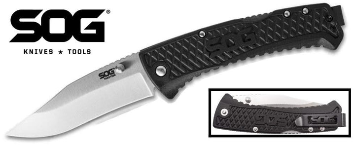 Sog TD1011-CP ( TD1011CP ) Couteau pliant manche en nylon noir -