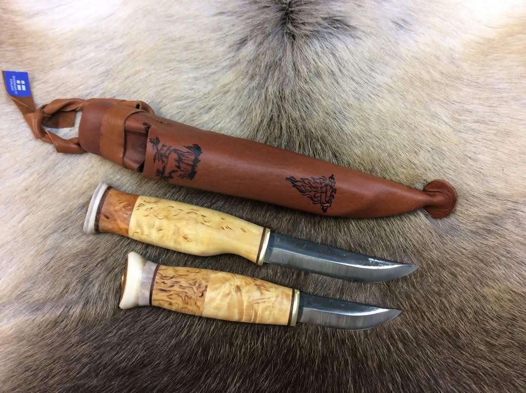 Couteau fixe nordiue Double Wood Jewel 23KVS Kaksoispuukko sarvihatulla -