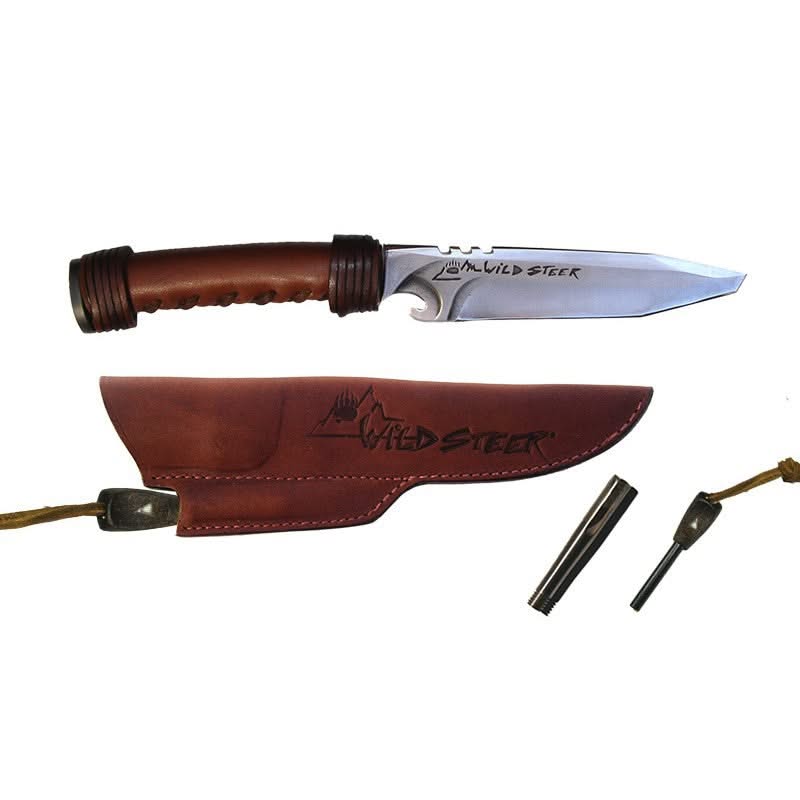 Wildsteer WILD0102E Manche Cuir brun avec extracteur ALU MMS -