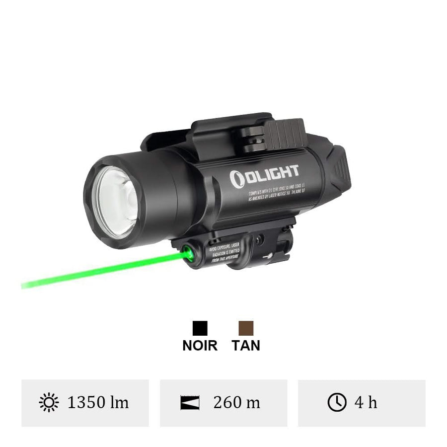 Lampe Led Olight Baldr Pro Black Laser vert OL PL-PRO-2GL / Olight Baldr Pro Black -