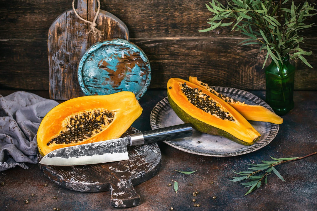 Samura Série BlackSmith Couteau Santoku Damas SBL-0095 ( SBL0095 ) Lame de 18,2 cm -