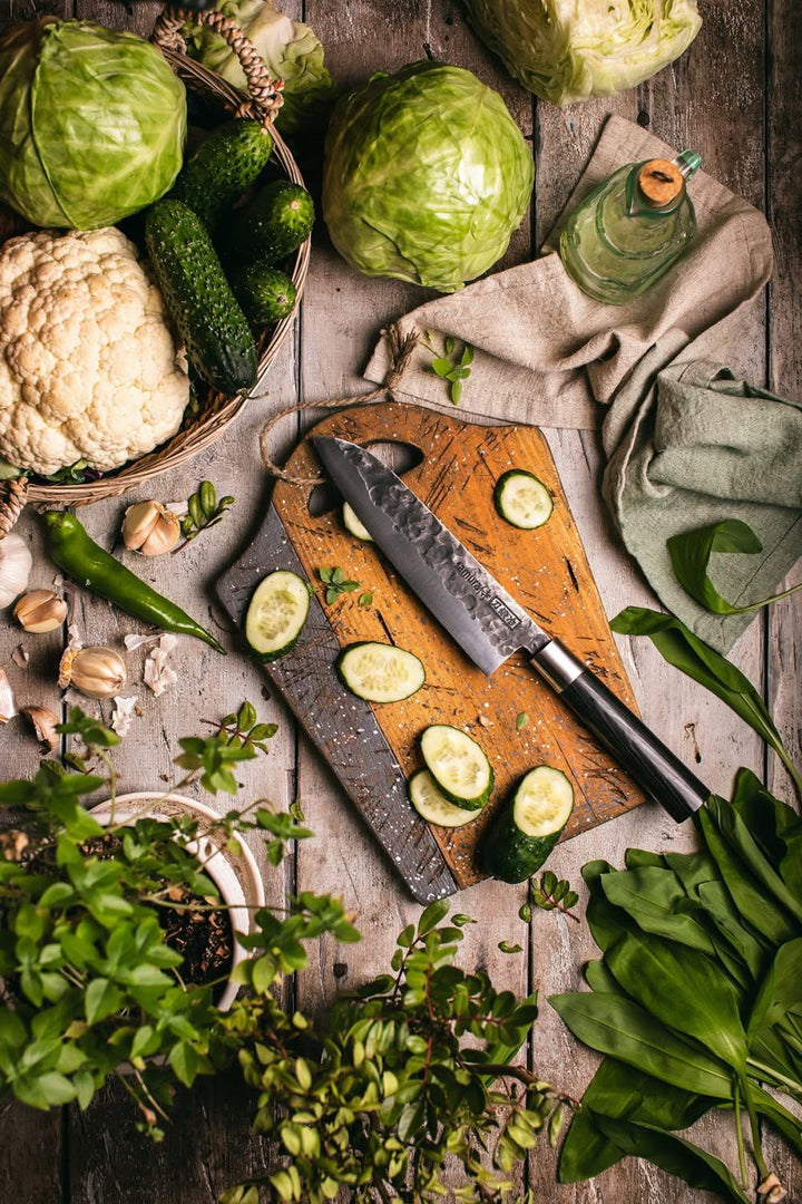 Samura Série BlackSmith Couteau Santoku Damas SBL-0095 ( SBL0095 ) Lame de 18,2 cm -