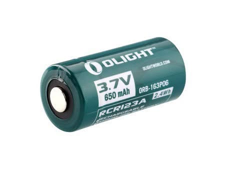 Olight RCR123A battery 3.7V 650mAh Rechargeable 2 Pcs -