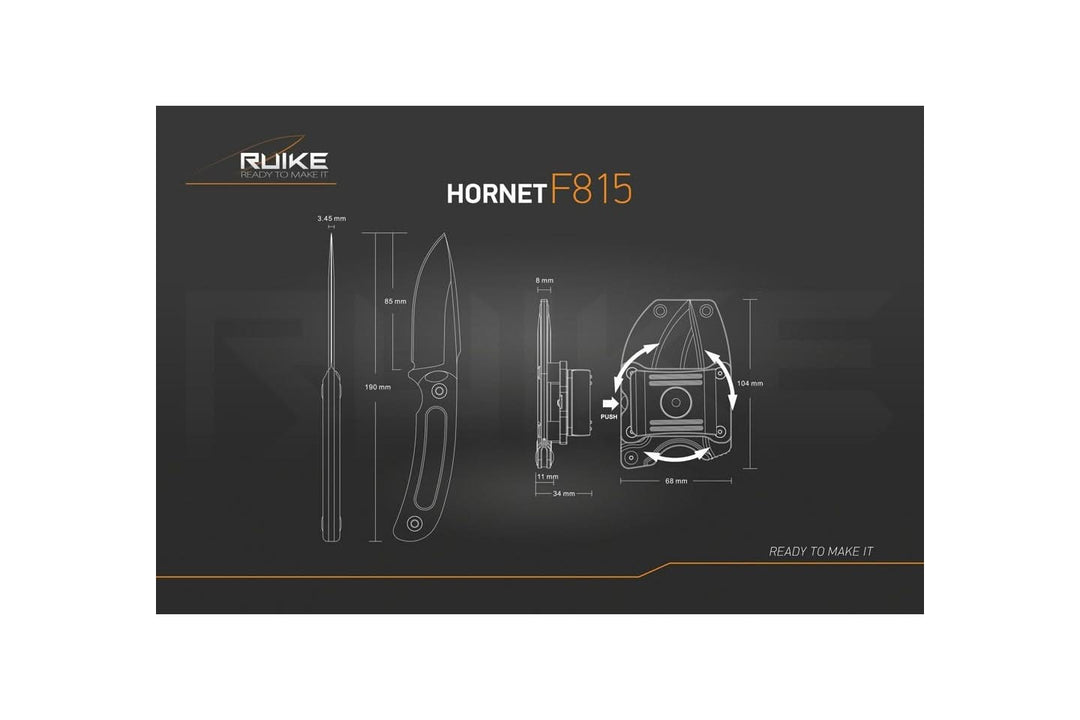 Ruike F815J Hornet Orange - Couteau Fixe 190mm -