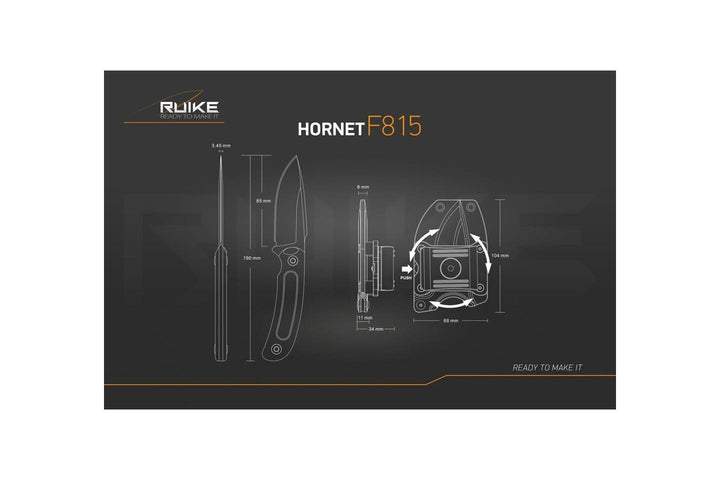 Ruike F815J Hornet Orange - Couteau Fixe 190mm -