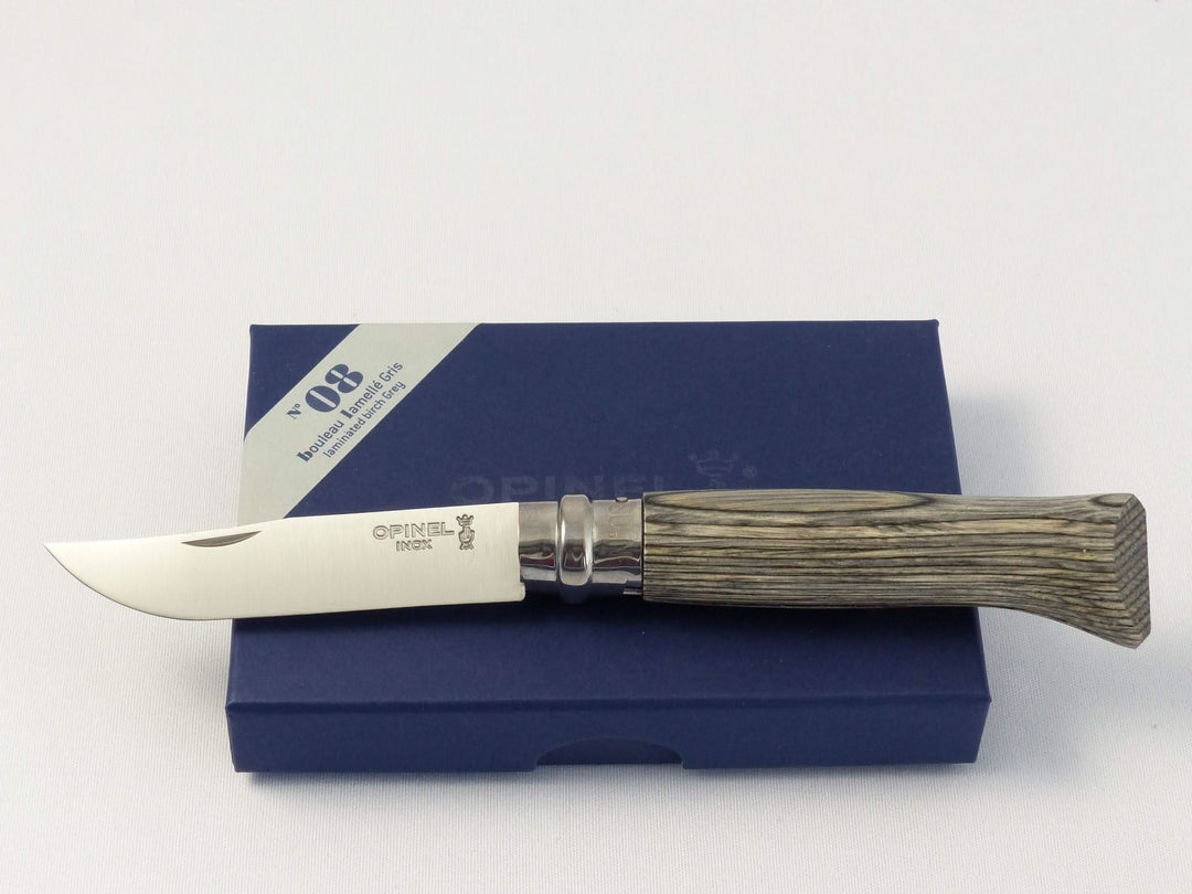 Opinel N°08 Bouleau Lamellé Gris -