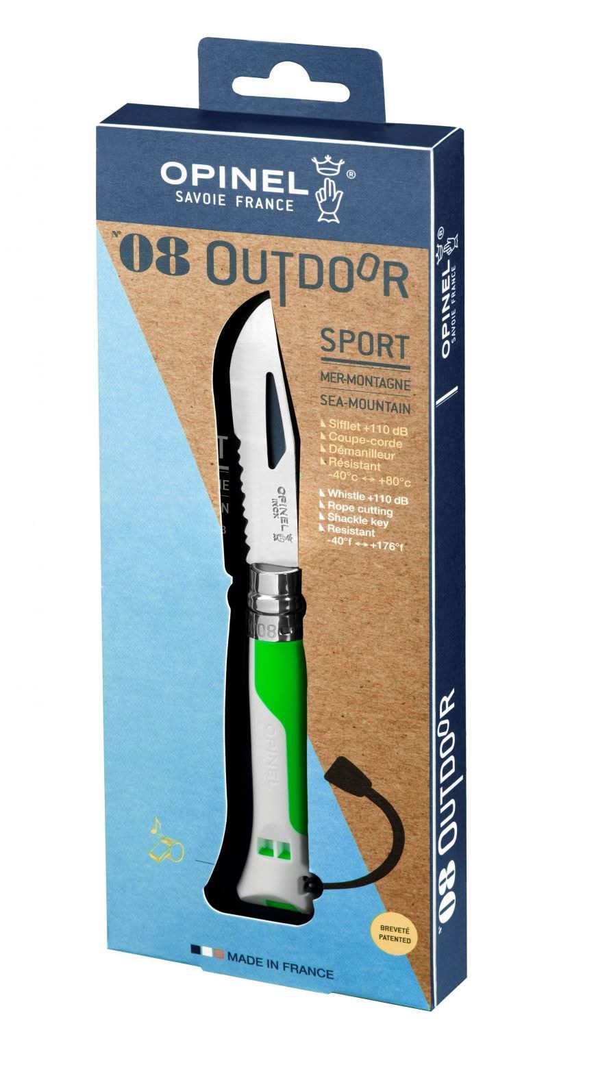 Opinel N°08 Outdoor Fluo Vert -