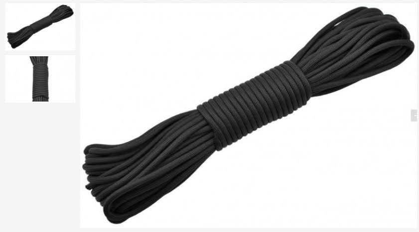 Max Knives - PARA 15M B - Paracorde 15m noir -