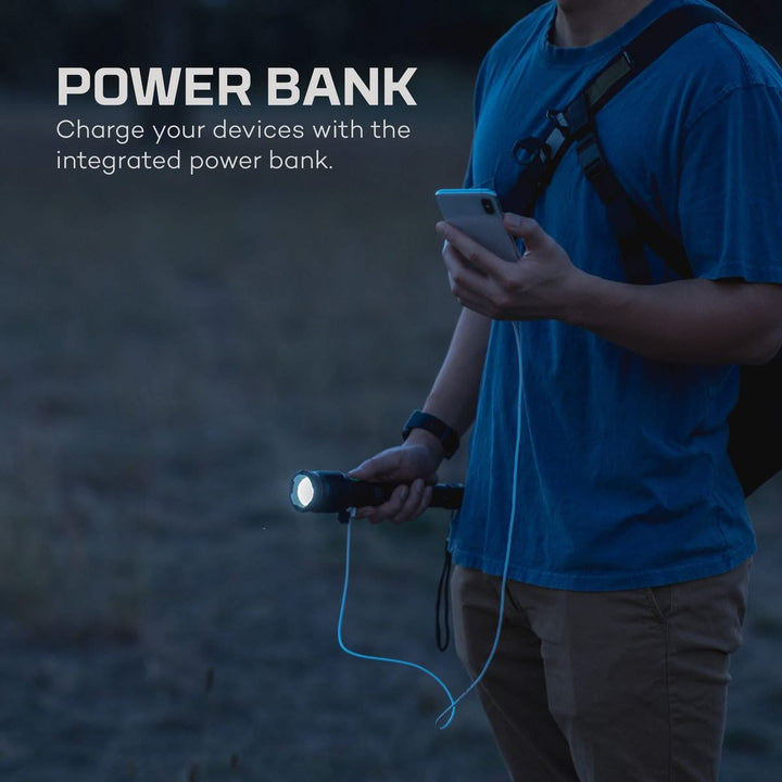 NEBO Lampe de poche étanche rechargeable avec 3 200 lumens et banque d'alimentation -