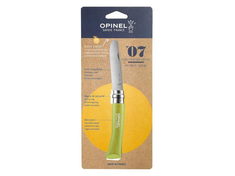 OPINEL N° 07, couteau pour enfants, inoxydable, bois de hêtre vert -