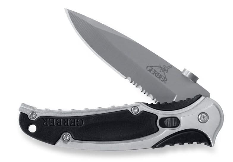 Très bon couteau Gerber Presto 3.0  alu inox Lame lisse / crenté 01581 : Liquidation !! -
