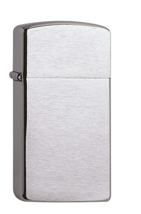 Zippo, Briquet, Slim, Chrome brossé, Métal, Coupe-vent -
