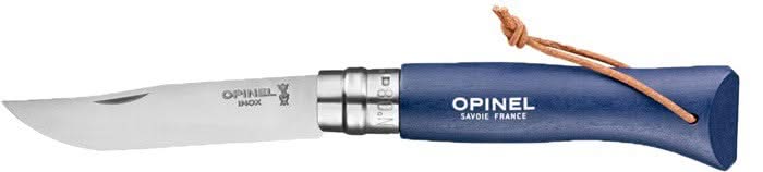 Opinel Couteau de Poche N°08 Bleu foncé, Colorama, Baroudeur, inox -