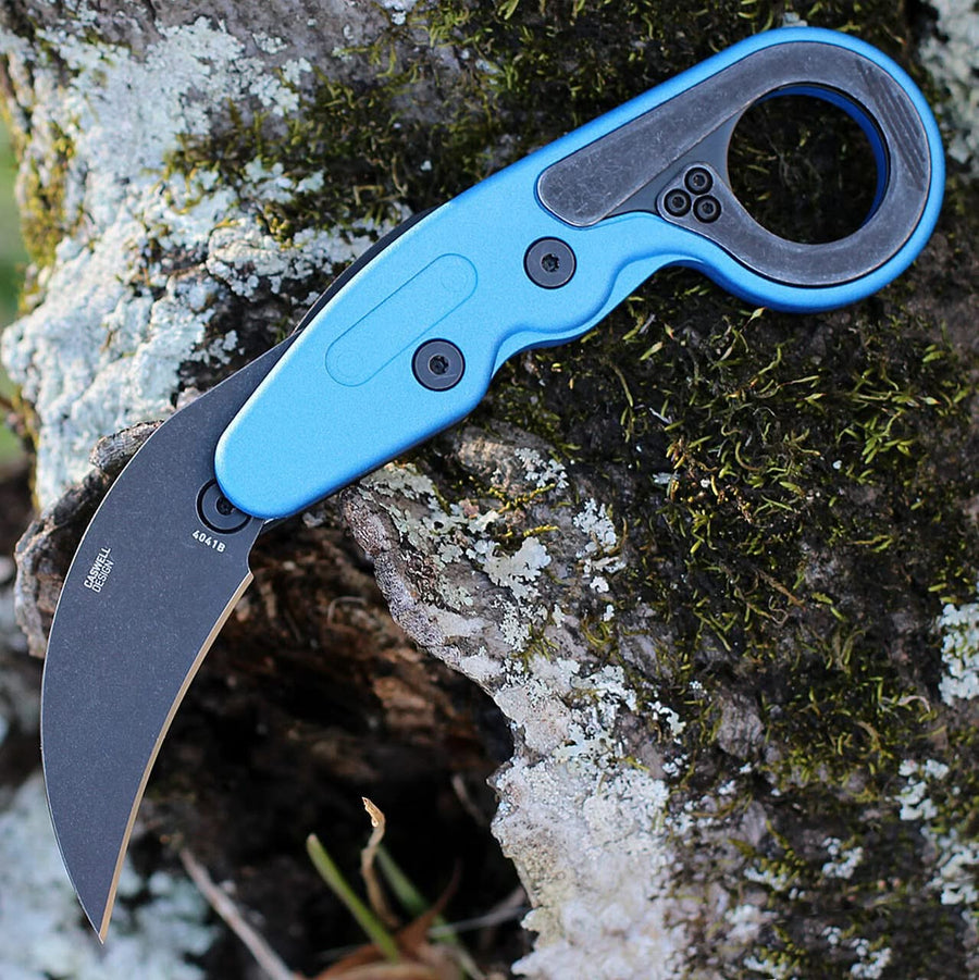 Crkt 4041B Provoke Blue Metal Karambit pliant -