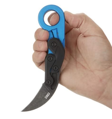 Crkt 4041B Provoke Blue Metal Karambit pliant -