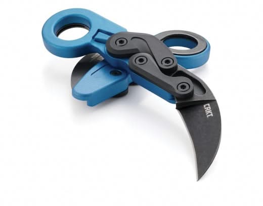 Crkt 4041B Provoke Blue Metal Karambit pliant -