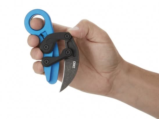 Crkt 4041B Provoke Blue Metal Karambit pliant -