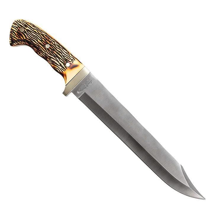 Schrade 181UH Uncle Henry Couteau à lame Bowie avec poignées en cerf -