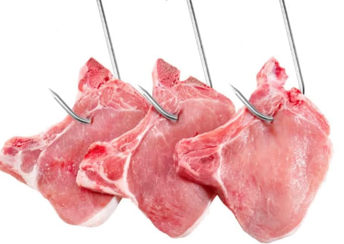 Crochet à viande 2 Piques Inox 160 x 6 mm ( 10 pcs ) -