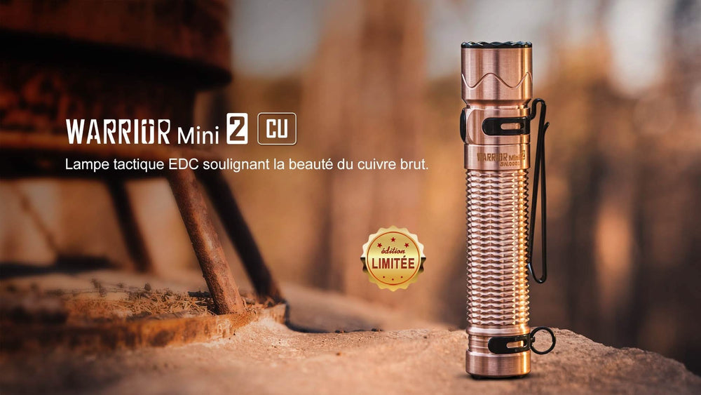 Olight Warrior Mini 2 Cuivre - Lampe Torche Autodéfense EDC 1750 Lumens -