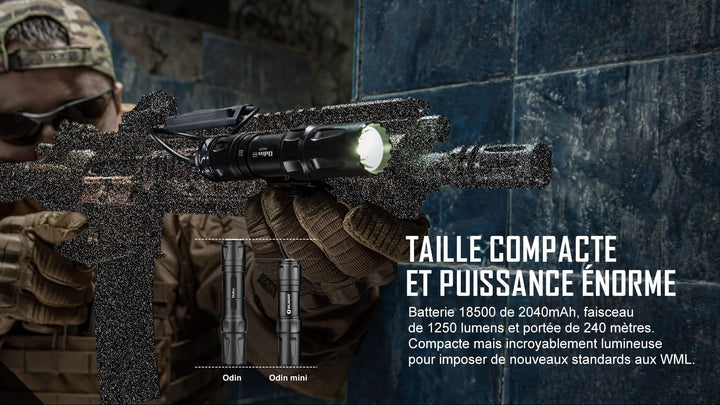 Olight Odin Mini Noir - Lampe Torche LED Tactique -