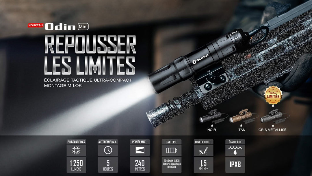 Olight Odin Mini Noir - Lampe Torche LED Tactique -