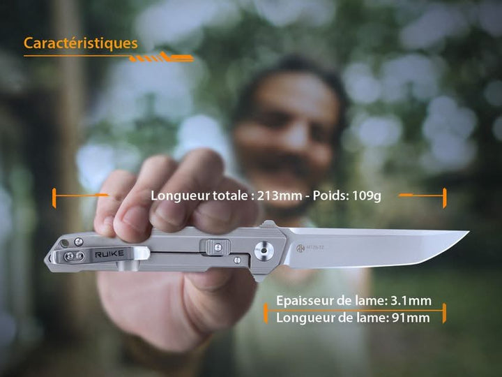 Ruike M126-TZ Couteau lame acier 154CM manche titane TC4 -