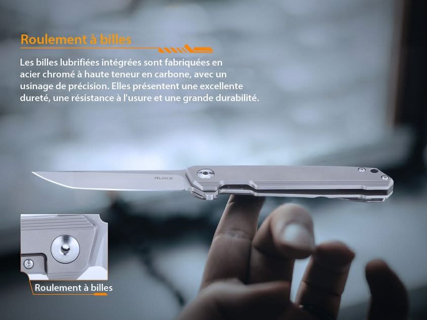 Ruike M126-TZ Couteau lame acier 154CM manche titane TC4 -