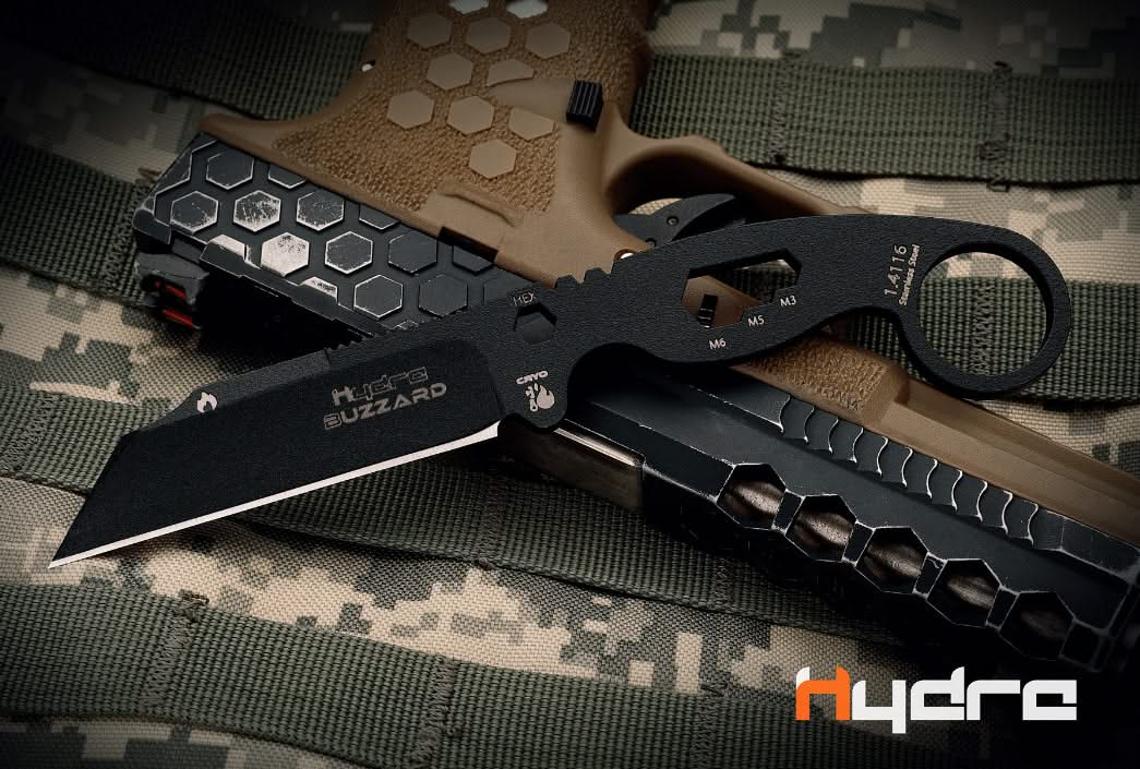 Hydra Knives Buzzard Black Vulture Etui brun -