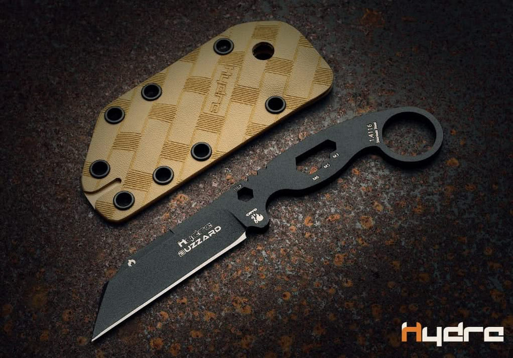 Hydra Knives Buzzard Black Vulture Etui brun -