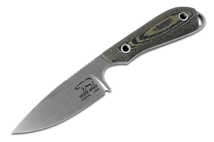 White River M1 Caper, Canvas Black/ Olive Micarta -