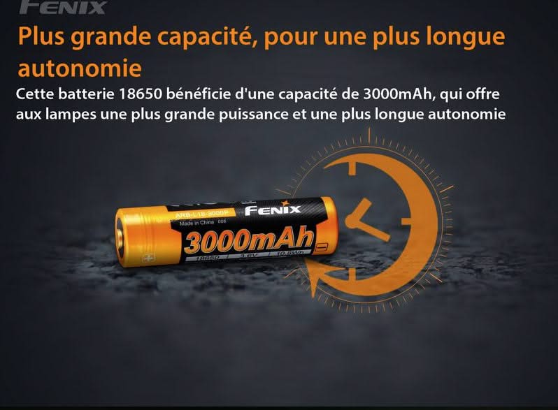 Fenix ARB-L18-3000P Batterie rechargeable 18650 3000mAh -