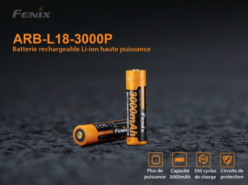 Fenix ARB-L18-3000P Batterie rechargeable 18650 3000mAh -