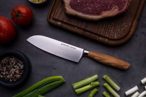 Felix Santoku Lame de 16 cm Bois d'Olive -