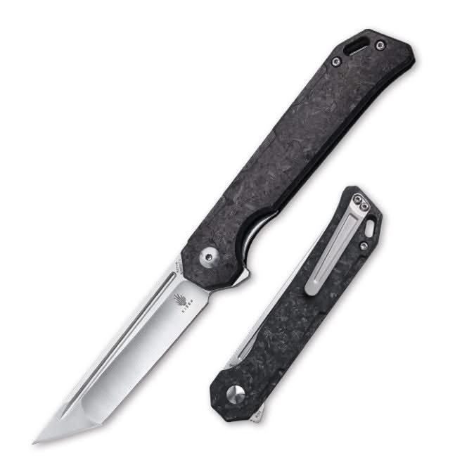 Kizer Ki4458T3 Begleiter par Azo lame acier S35VN manche fibre de carbone -