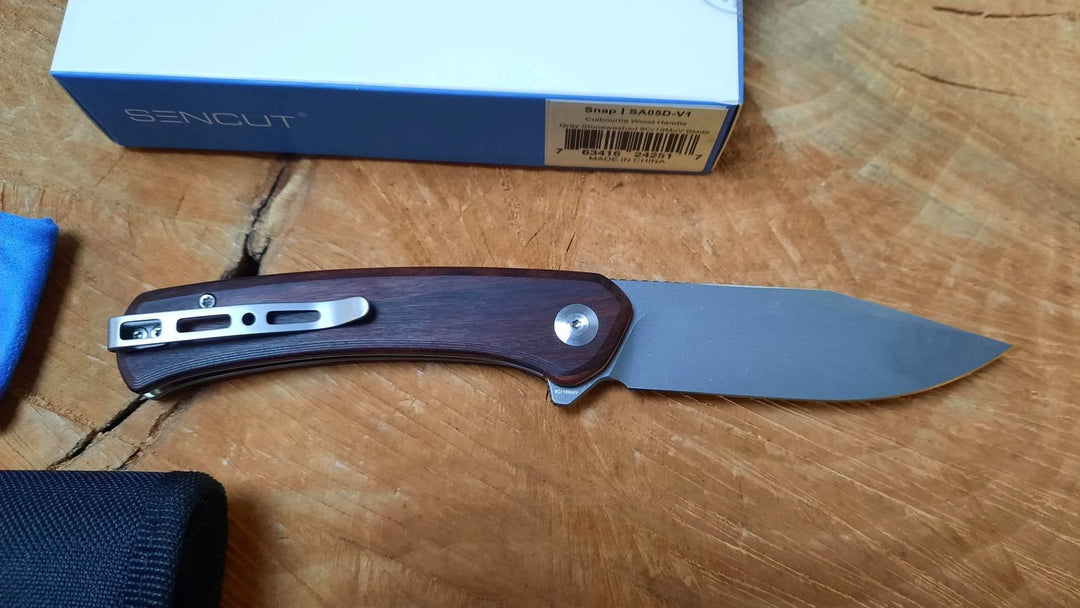 Sencut SA05DV1 Couteau pliant Bois de Guibourtia lame stonewash -