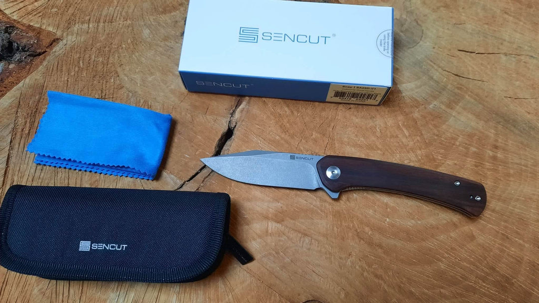 Sencut SA05DV1 Couteau pliant Bois de Guibourtia lame stonewash -
