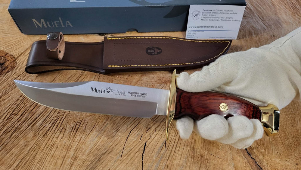 Muela BW18 Couteau de chasse Lame Bowie de 18 cm avec garde -