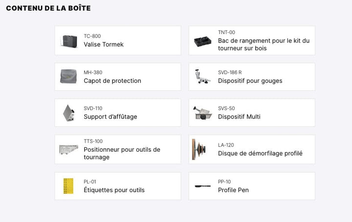 Kit du tourneurs sur bois Tormek TNT-808 -
