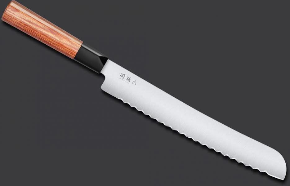 Kai MGR-0225B Seki Magoroku Redwood Couteau à pain lame de 22,5 cm -