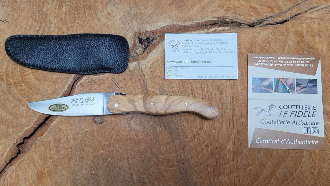 Le Fidèle Laguiole de chasse plein manche Olivier -