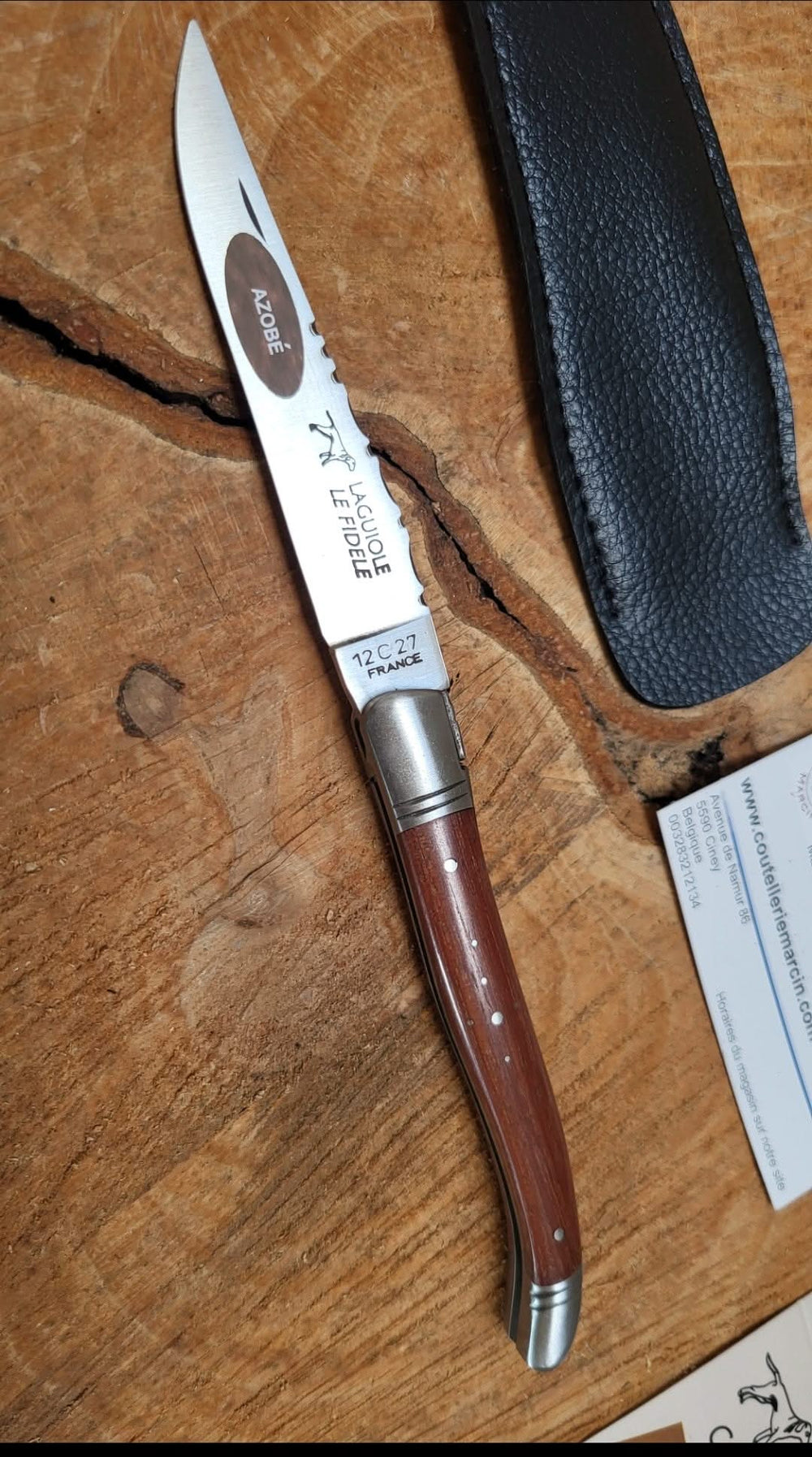Laguiole Le Fidèle 2 mitres Inox Edition limitée Bois d'Azobé -
