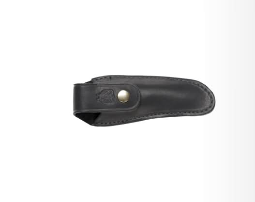 Etui cuir Laguiole 11/12 cm au bord fini NOIR -