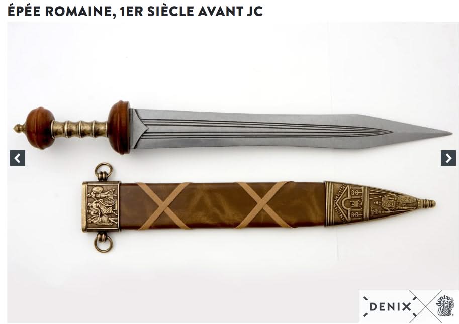 Denix Épée de gladiateur, période romaine, 1er siècle après JC -