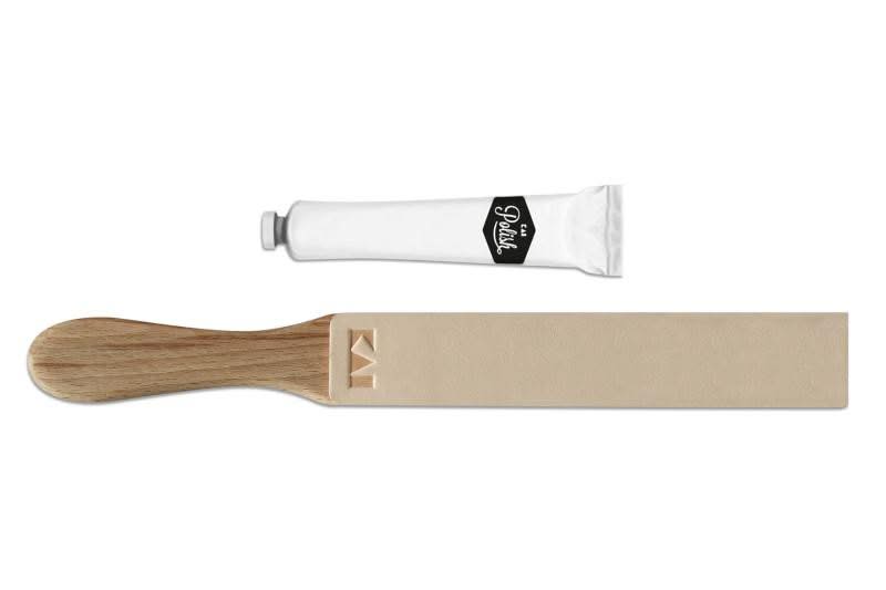 Kai 410090001 Set de Cuir à rasoir avec crème de polissage 20,5 cm * 4 cm -