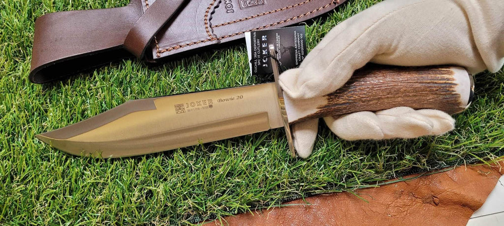 Joker Bowie , Couteau de chasse Bowie , bois de cerf -